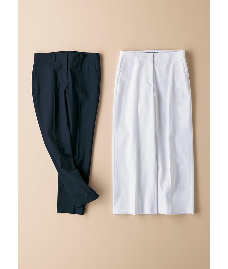 セール】 セオリーリュクス theory luxe パンツ S ブルー レディース 夏 /クロップド丈ストレッチワイドパンツ ボトムス